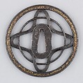 Sword Guard (Tsuba), Iron, gold, copper, Japanese