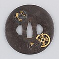 Sword Guard (Tsuba), Iron, gold, silver, copper, Japanese