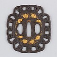 Sword Guard (Tsuba), Iron, gold, copper, Japanese