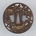 Sword Guard (Tsuba), Iron, gold, copper, Japanese