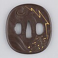 Sword Guard (Tsuba), Iron, gold, copper, Japanese