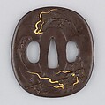 Sword Guard (Tsuba), Iron, gold, copper, Japanese