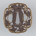 Sword Guard (Tsuba), Iron, gold, copper, Japanese