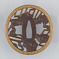Sword Guard (Tsuba), Iron, gold, copper, Japanese