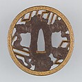 Sword Guard (Tsuba), Iron, gold, copper, Japanese
