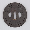 Sword Guard (Tsuba), Iron, gold, copper, Japanese