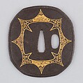 Sword Guard (Tsuba), Iron, gold, copper, Japanese