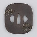 Sword Guard (Tsuba), Iron, silver, copper, Japanese
