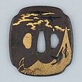 Sword Guard (Tsuba), Iron, gold, silver, copper-gold alloy (shakudō), copper, Japanese