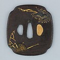 Sword Guard (Tsuba), Iron, gold, silver, copper-gold alloy (shakudō), copper, Japanese