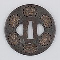 Sword Guard (Tsuba), Iron, gold, silver, copper, Japanese