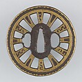 Sword Guard (Tsuba), Iron, brass, copper, Japanese