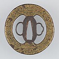 Sword Guard (Tsuba), Iron, brass, copper, Japanese