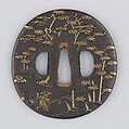 Sword Guard (Tsuba), Iron, brass, silver, copper, Japanese