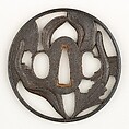 Sword Guard (Tsuba), Iron, copper, Japanese