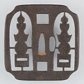 Sword Guard (Tsuba), Iron, copper, Japanese