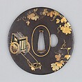 Sword Guard (Tsuba), Iron, gold, copper, Japanese
