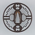 Sword Guard (Tsuba), Iron, copper, Japanese