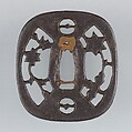 Sword Guard (Tsuba), Iron, copper, Japanese