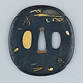 Sword Guard (Tsuba), Copper-gold alloy (shakudō), silver, gold, copper-silver alloy (shibuichi), copper, Japanese