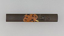 Knife Handle (Kozuka), Hamano Haruchika (Japanese, died ca.1850), Copper-silver alloy (shibuichi), gold, copper, copper-gold alloy (shakudō), Japanese