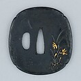 Sword Guard (Tsuba), Copper-gold alloy (shakudō), gold, silver, copper, Japanese