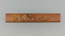 Knife Handle (Kozuka), Copper, gold, copper-gold alloy (shakudō), Japanese