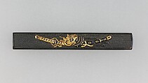 Knife Handle (Kozuka), Copper-gold alloy (shakudō), gold, Japanese