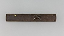 Knife Handle (Kozuka), Iron, gold, copper-silver alloy (shibuichi), Japanese