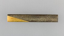 Knife Handle (Kozuka), Iron, gold, copper-silver alloy (shibuichi), Japanese