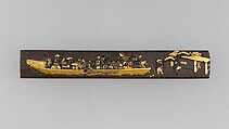 Knife Handle (Kozuka), Iron, silver, copper-gold alloy (shakudō), gold, copper, Japanese