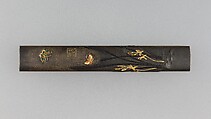 Knife Handle (Kozuka), Copper-silver alloy (shibuichi), copper-gold alloy (shakudō), gold, enamel, Japanese