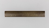 Knife Handle (Kozuka), Inscribed by Kanō Natsuo (Japanese, 1828–1898), Copper-silver alloy (shibuichi), silver, copper-gold alloy (shakudō), Japanese