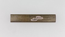 Knife Handle (Kozuka), Inscribed by Kanō Natsuo (Japanese, 1828–1898), Copper-silver alloy (shibuichi), silver, Japanese