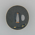 Sword Guard (Tsuba), Copper-gold alloy (shakudō), gold, silver, Japanese