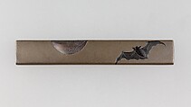 Knife Handle (Kozuka), Copper-silver alloy (shibuichi), lacquer, silver, Japanese