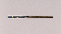 Split Hair Dressing Tool (Kogai), Silver, copper-gold alloy (shakudō), gold, Japanese