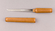 Knife Blade (Kozuka), Steel, wood, gold, Japanese