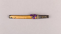 Blade and Mounting for a Miniature Short Sword (Wakizashi), Steel, wood,  lacquer, rayskin (samé), baleen, silver-copper alloy (shibuichi), Japanese