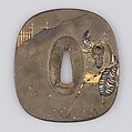 Sword Guard (Tsuba), Iron, gold, silver, copper-gold alloy (shakudō), copper, Japanese