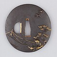 Sword Guard (Tsuba), Iron, gold, silver, copper, Japanese