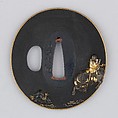 Sword Guard (Tsuba), Copper-gold alloy (shakudō), gold, silver, copper-silver alloy (shibuichi), bronze, copper, Japanese