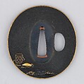 Sword Guard (Tsuba), Copper-gold alloy (shakudō), gold, silver, copper-silver alloy (shibuichi), bronze, copper, Japanese