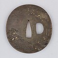 Sword Guard (Tsuba), Copper-silver alloy (shibuichi), gold, silver, copper, Japanese