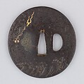 Sword Guard (Tsuba), Iron, gold, copper-silver alloy (shibuichi), copper, Japanese