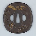 Sword Guard (Tsuba), Iron, gold, silver, copper, Japanese