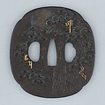 Sword Guard (Tsuba), Iron, gold, silver, copper, Japanese