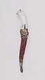 Dagger (Pesh-kabz) with Sheath, Steel, silver, rock crystal, velvet, wood, gold, Indian