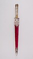 Dagger with Sheath, Steel, silver, rock crystal, velvet, wood, gold, Indian