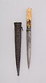 Three Knives with Sheath, Steel, ivory (elephant), silver, velvet, wood, Indian